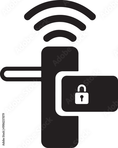WiFi, smart lock, secure access, digital door icon