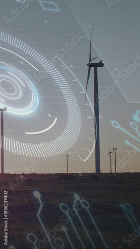 Vertical video: HUD appearing, turbine rotating, rings pulsing, traces drifting, visualizing power