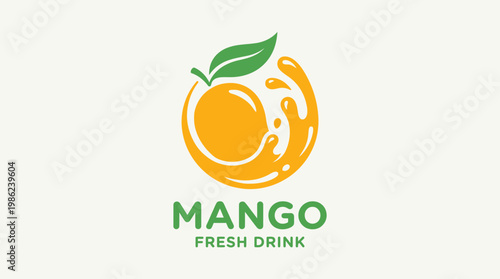 Mango fresh drink logo design.