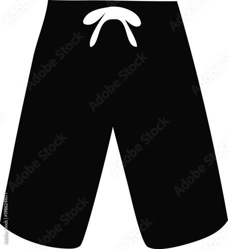 men’s swim shorts silhouette vector icon