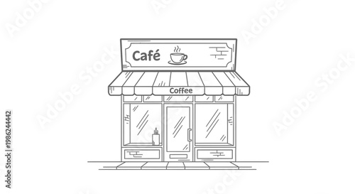 A quaint illustration of a cafe storefront.