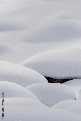 Snow Drift Layers on Rocks