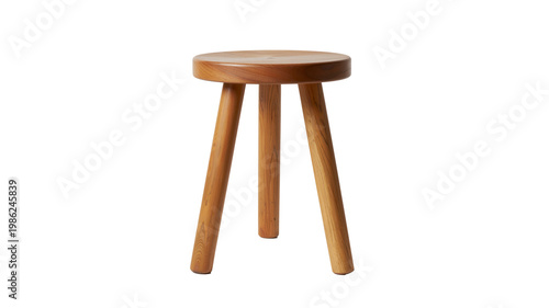 Wallpaper Mural Retro Wooden Stool in Clean Studio Setting for Modern Product Display Torontodigital.ca