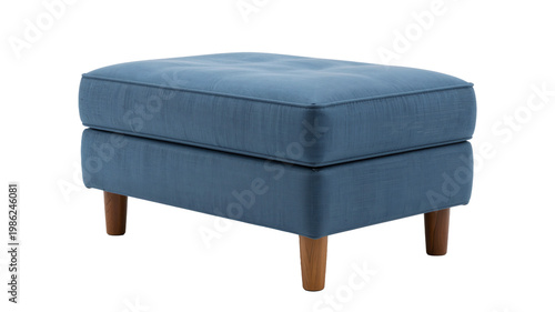 Wallpaper Mural Retro Clean Studio Ottoman with Wooden Legs and Soft Blue Fabric Torontodigital.ca