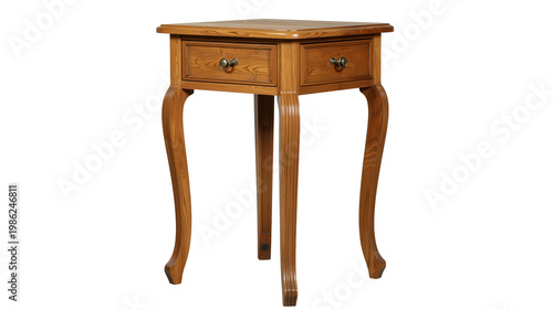 Wallpaper Mural Elegant Small Wooden Table with Drawer in a Clean Studio Setting Torontodigital.ca