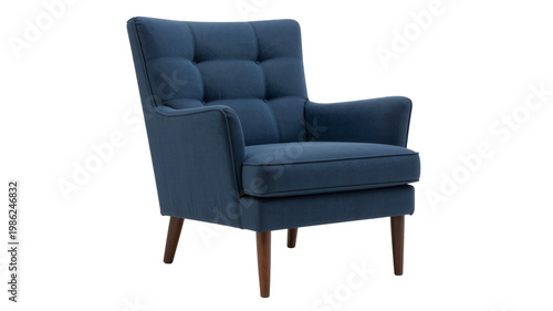 Wallpaper Mural Retro Blue Armchair in Clean Studio Setting for Product Promotion Torontodigital.ca