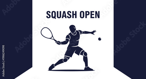 Squash Tournament Silhouette With Graphic Style Ready For Promotional Advertisement