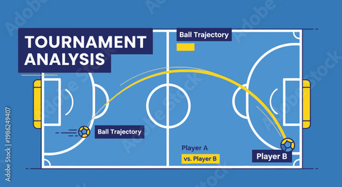 Strategic Tournament Analysis Depicting Ball Trajectories and Player Matchups