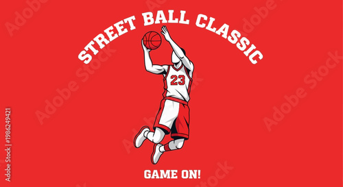 Street Ball Classic: Captivating Basketball Action Depicted With Dynamic Flair and Vivid Colors