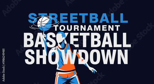 Streetball Tournament Artwork Depicting Basketball Showdown For Sports Enthusiasts