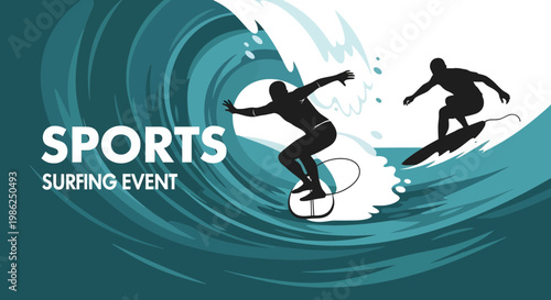 Surfing Competition Event Showcasing Athletes Riding Epic Ocean Waves With Style and Power