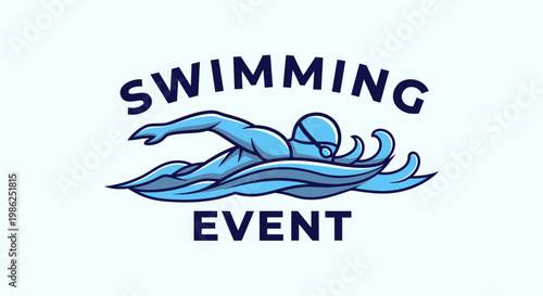 Swimming Event: Aquatic Athlete Demonstrates Freestyle Technique With Dynamic Water Movement