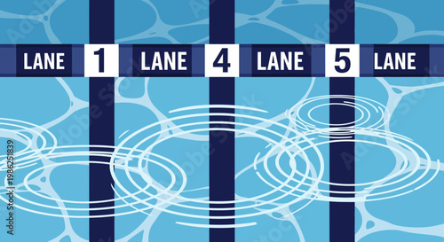 Swimming Pool Lane Markers And Water Texture Background Illustration Concept
