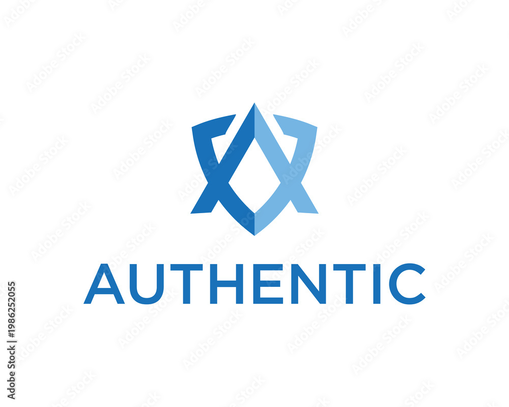 Fototapeta premium Authentic Shield Logo Design.