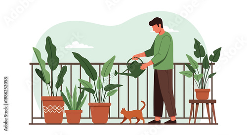 Indoor Potted Plants - A Collection of Greenery in Decorative Pots.