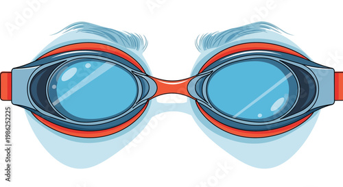 Swimming Goggles Illustration: Aqua Gear Depicting Aquatic Vision for Underwater Adventures