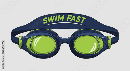 Swimming Goggles Illustration Emphasizing Speed and Agility for Water Sports Enthusiasts