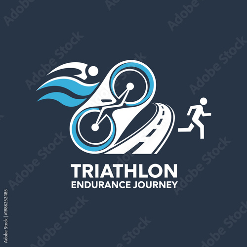 Symbolic Triathlon Graphic Depicting Endurance, Athleticism, Competition, And Human Achievement