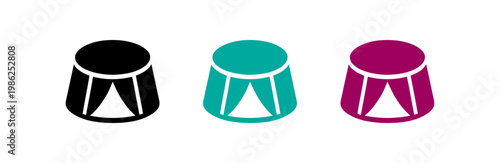 Set of three circus tent icons