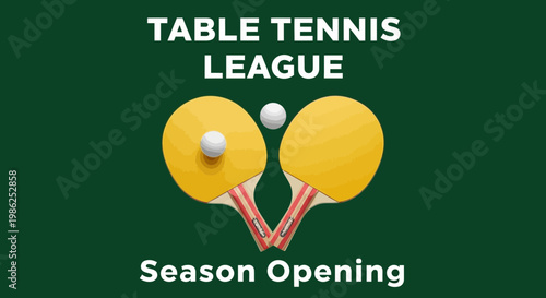 Table Tennis League Season Opening Illustration, A Sport Competition Banner Design