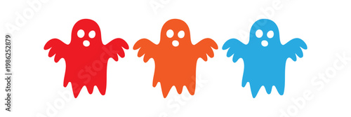 Obraz na płótnie Colorful cartoon ghosts for halloween
