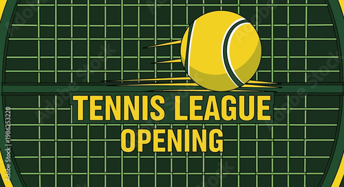 Tennis League Opening: Dynamic Design Showcasing the Energy and Excitement of Competition