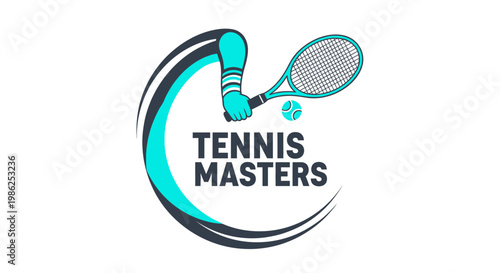 Tennis Masters Logo Featuring A Dynamic Design And Modern Illustration
