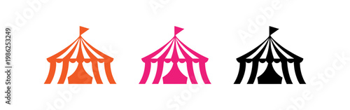 Set of circus tent icons