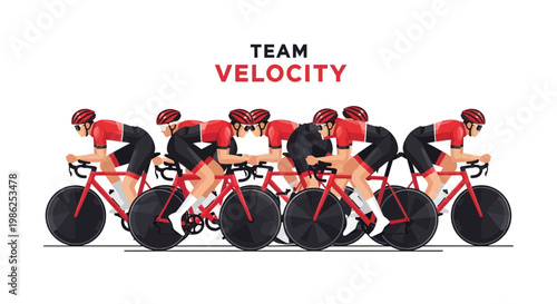 Team Velocity Cyclists Race Forward in a Display of Speed and Coordination