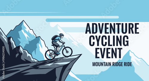 Thrilling Adventure Cycling Event Depicting a Mountain Ridge Ride With Stunning Scenery