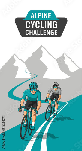 Thrilling Alpine Cycling Challenge: Conquer Mountain Roads With Two Dedicated Cyclists