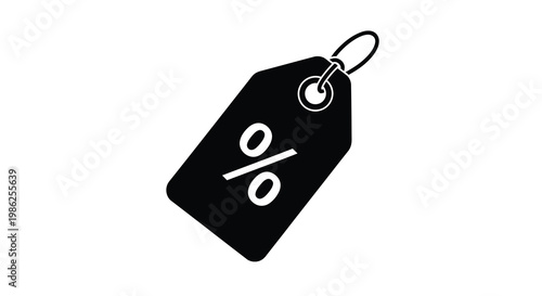 Black tag displaying a percentage sign indicating a sale or discount