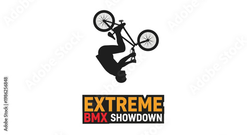 Thrilling BMX Acrobatics Silhouette: Showdown of Extreme Bicycle Stunts and Tricks