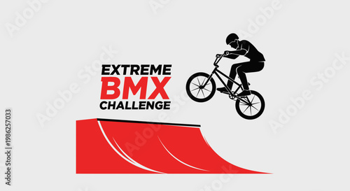 Thrilling BMX Challenge: Dynamic Action and High-Flying Stunt Riding in Urban Environment