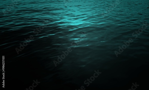Photos Deep teal water ripples with dark moody lighting background