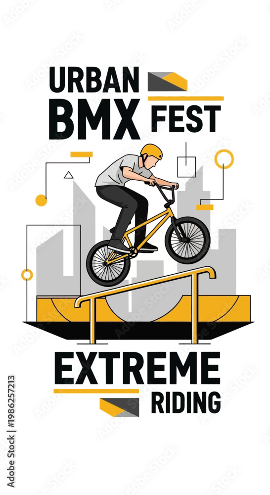 Fototapeta premium Thrilling BMX Festival Showcasing Urban Freestyle Action and Extreme Riding Performance