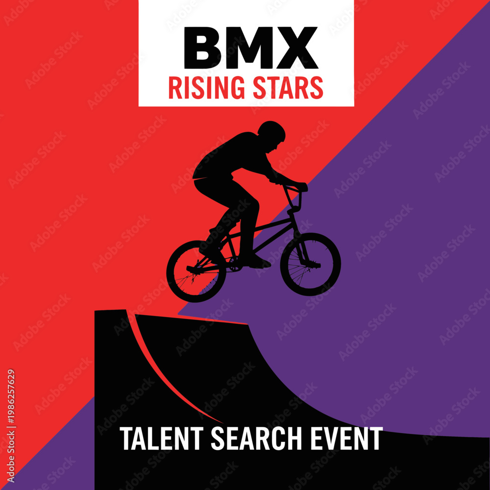 Fototapeta premium Thrilling BMX Talent Event Showcasing Rising Stars and High-Flying Stunt Performances