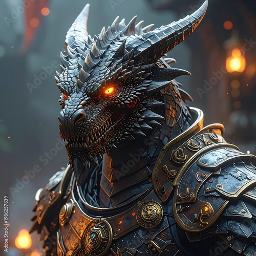 Fiery armored reptile