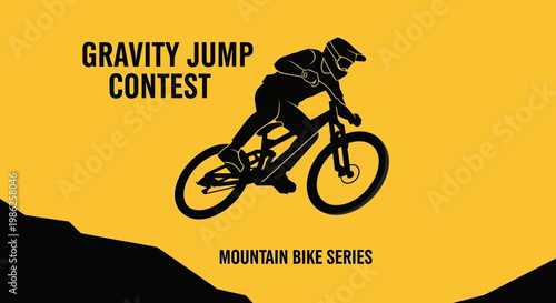 Thrilling Gravity Jump Contest Silhouette Featuring a Dynamic Mountain Bike Rider Action
