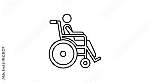 Icon of a person in a wheelchair, symbolizing accessibility and disability support