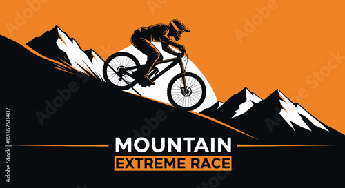 Thrilling Mountain Extreme Race Descent Dynamic Silhouette