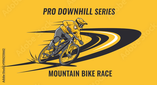 Thrilling Pro Downhill Mountain Bike Race Action