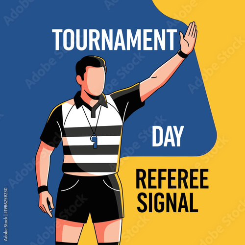 Tournament Day Referee Signals Sport Competition Official Gesture