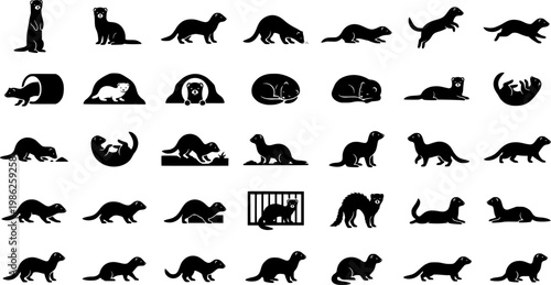 Pet and animal silhouette icons set – filled, solid, furry friends
