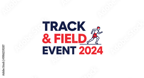 Track And Field Event Announcement Banner For 2024 Olympic Games Or National Competition
