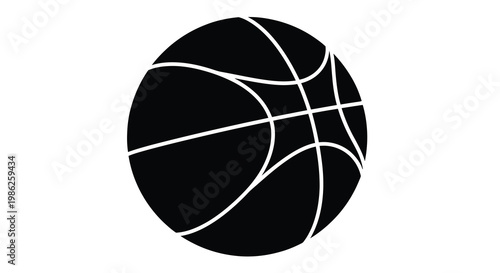 A detailed black and white illustration of a classic basketball
