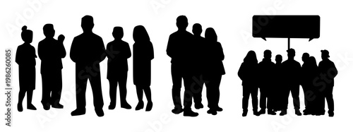 Crowdfunding group silhouette icon set with solid black fill featuring collaboration, startup, fundraising with community and support