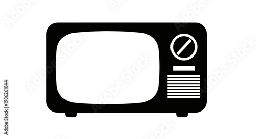 A stark black silhouette of a vintage television set dominates the composition showcasing a bygone era of broadcasting silhouette high quality professional detailed modern