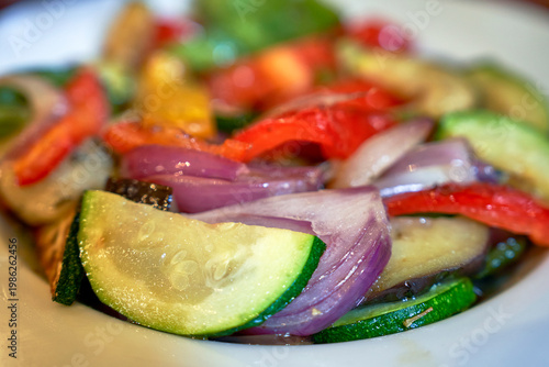 Fresh vegetables salad in the plate           