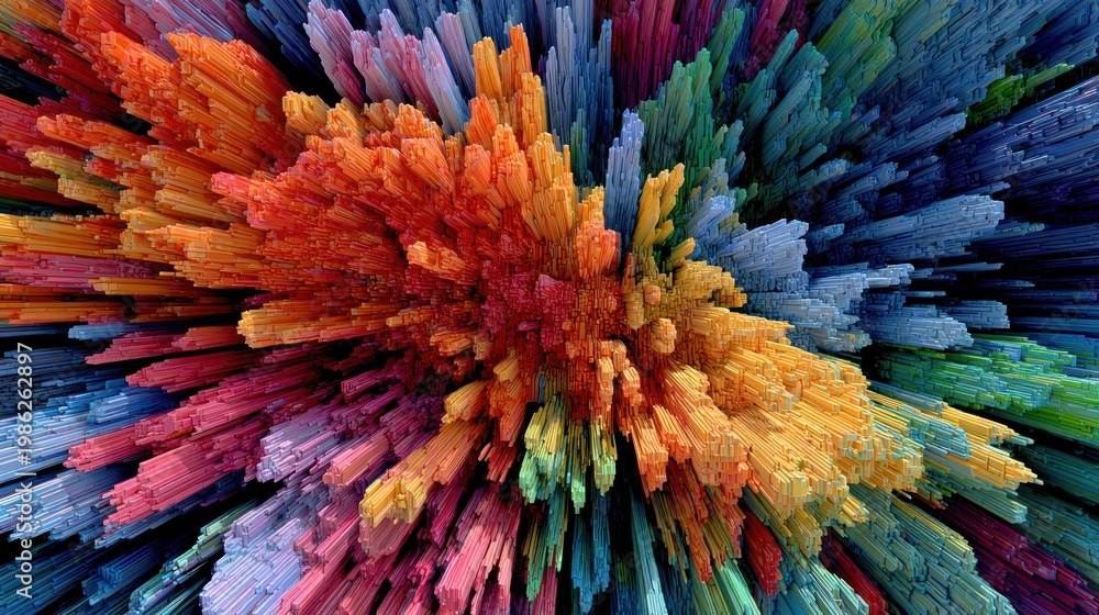 Obraz premium Abstract explosion of colors with dynamic motion blurring background design